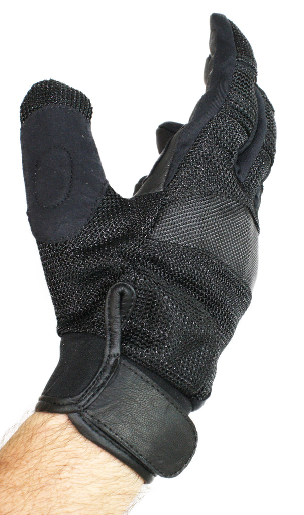 Gloves, leather with chain mail